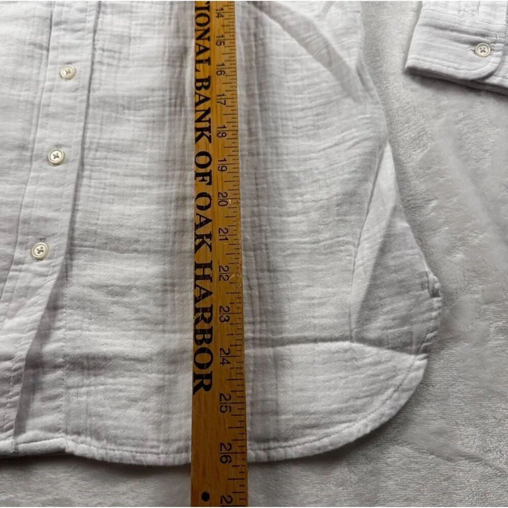 J.CREW Womens Classic Shirt Sz PS Garcon in cotton-Linen Gauze Botton-up Casual - Picture 9 of 12